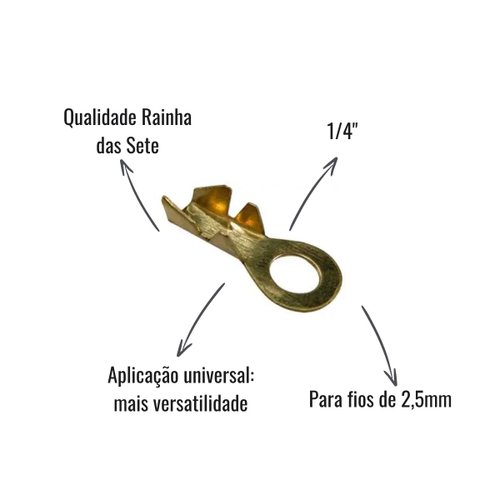 Terminal Tipo Olhal Rainha das Sete ETE7023A 1/4" 100 Unid