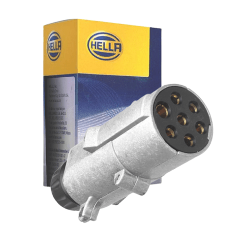 Tomada Engate Macho 7 Polos de Metal Carreta Hella 24V 16A