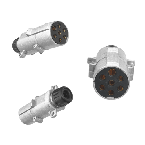 Tomada Engate Macho 7 Polos de Metal Carreta Hella 24V 16A