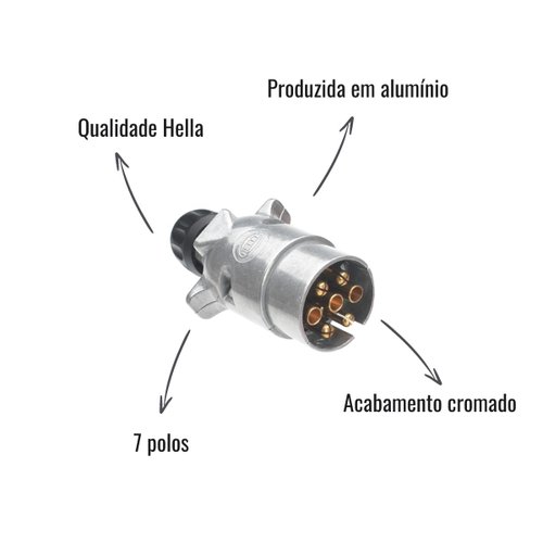 Tomada Reboque Hella Plugue 7 Polos Macho