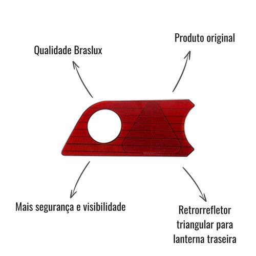 Triângulo Retrorrefletor Braslux Original Lado Direito Librelato