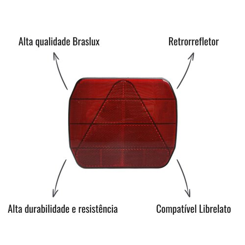 Triângulo Retrorrefletor Braslux para Lanterna Librelato