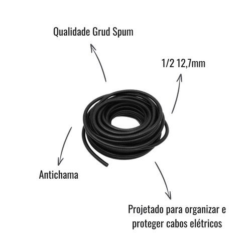 Tubo Corrugado Grud Spum GC 912 1/2" 12,7mm 25 Metros