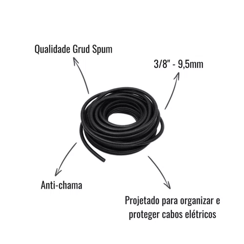 Tubo Corrugado Grud Spum GC 938 3/8" 9,5mm 25 Metros