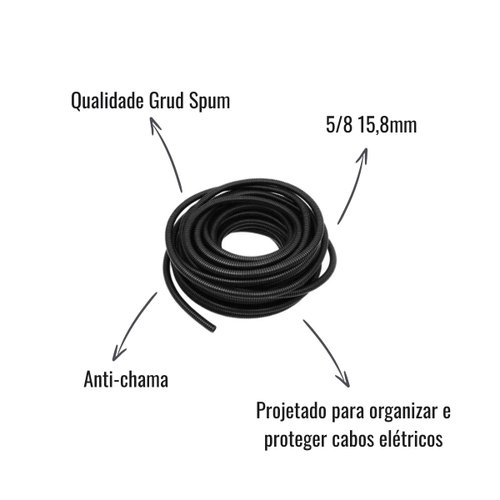 Tubo Corrugado Grud Spum GC 958 5/8" 15,8mm 25 Metros