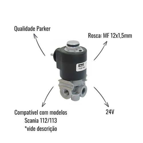 Válvula Diferencial Freio Motor Troca Caixa Parker 24V para Scania 112/113