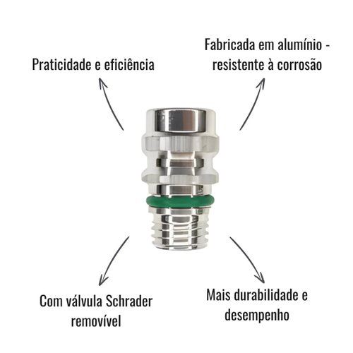 Válvula Enchimento Alta M12x1,5 C/Válvula Schrader 5 Unid