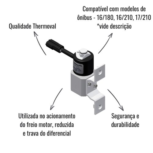 Válvula Pneumática Thermoval 12V para Acionamento de Freio Motor