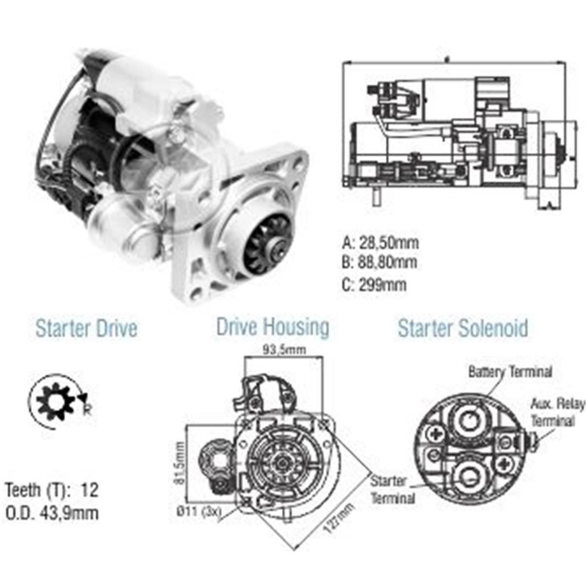 Motor de partida ZM 24V VW CONSTELLATION - 8089502 - Via Peças