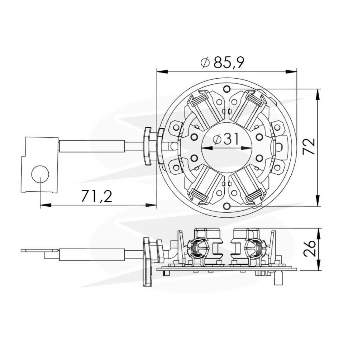 Porta Escova Motor Partida Ford Iveco Daily 12v Tipo Bosch