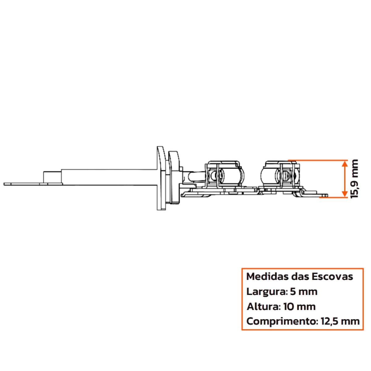 Porta Escova Motor Partida Unifap 1.260/4 HB20 Sportage