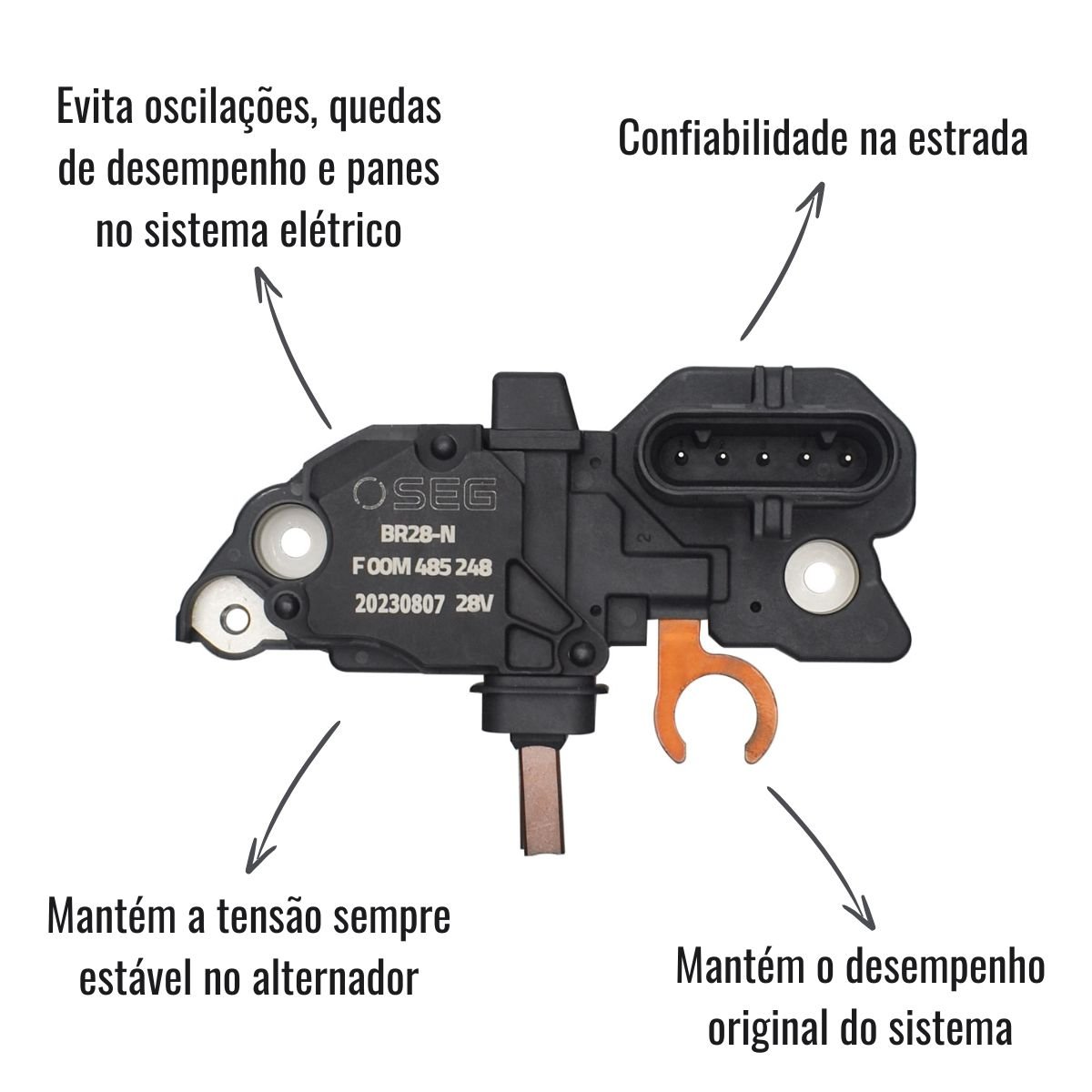 Regulador Voltagem Alternador SEG 28V Bosch Scania MB