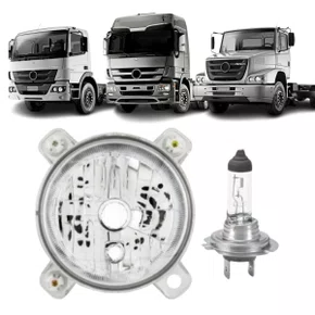 Bloco Farol Baixo Nino Esquerdo Atego Atron Actros + Lâmpada