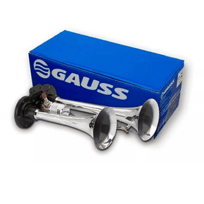 Buzina de Ar Gauss C/Válvula 2 Cornetas Cromada Bivolt