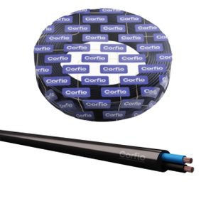 Cabo Flexível PP Corfio 500V 2x1,5mm² Preto 100 Metros