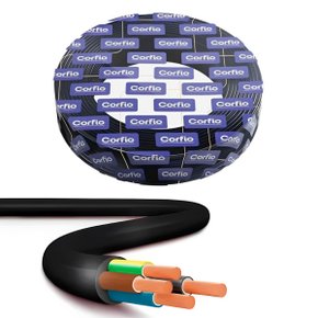 Cabo Flexível PP Corfio 500V 4x1,0mm² Preto 100 Metros