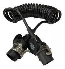 Chicote espiral Elétrico 6,5m 7 Polos Abs 2 tomadas macho