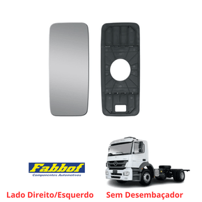 Espelho Retrovisor + Base com Vidro  MB Axor / Atego 2014/2021