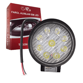 Farol Led Auxiliar Bivolt Redondo com 9 Leds uso diverso