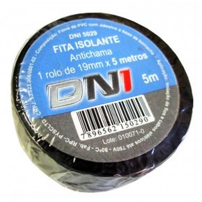 Fita Isolante PVC DNI Antichama 18mm 5M Preta