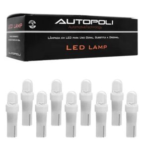 Lâmpada LED Autopoli 12V 0,9W Esmagadinha Branca 10 Unidades