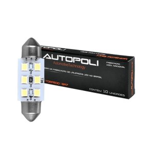 Lâmpada LED Autopoli 24V 1,8W Torpedo SV8,5-8 36mm 10 Unid