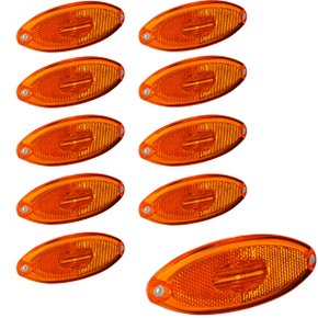 Lanterna Posição LED Sinalsul Elipse Amarela C/Fios 10 Unid