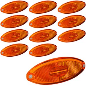 Lanterna Posição LED Sinalsul Elipse Amarela C/Fios 12 Unid