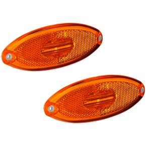 Lanterna Posição LED Sinalsul Elipse Amarela C/Fios 2 Unid