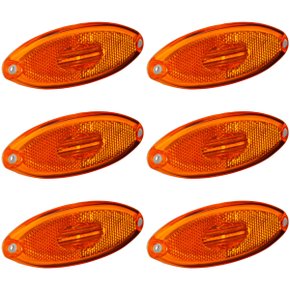 Lanterna Posição LED Sinalsul Elipse Amarela C/Fios 6 Unid