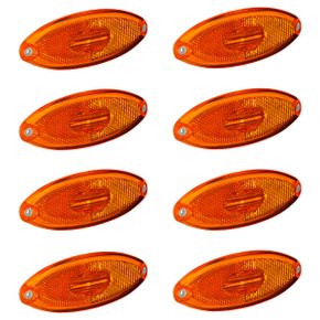 Lanterna Posição LED Sinalsul Elipse Amarela C/Fios 8 Unid