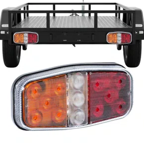 Lanterna Traseira LED Sinalsul Canoinha Reboque 12V Com Ré