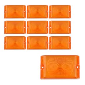 10 Lentes Lanterna Sinalsul Amarela Baú Tijolão Arredondada