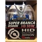 Par de Lâmpadas Qualyten Efeito Xenon H1 55W 12V 8500K Super Branca