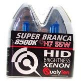 Par de Lâmpadas Qualyten Efeito Xenon H7 55W 12V 8500K Super Branca