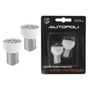 Par Lâmpada LED Autopoli Branco 12V 3,5W BAU15S 1 Polo Y