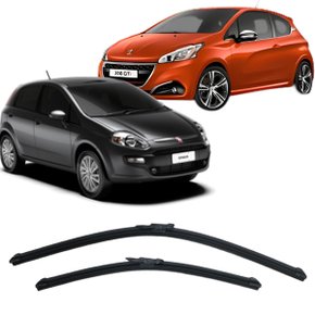 Par Palheta Limpadora Para-Brisa AVX Peugeot 208 Fiat Punto