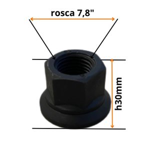 Porca para parafuso Roda 7/8" 1.5/16" - CH33 H30 Scania - BZ