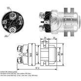 Relé auxiliar de partida Universal até 200A Macho ZM M8 24v