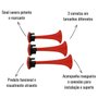 Buzina a Ar FConfuorto com 3 Cornetas Vermelha Plástico C/Suporte