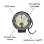 Farol Auxiliar LED Hella Universal Redondo Bivolt