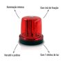 Giroflex LED Autopoli Vermelho C/Imã C/Plug Acendedor Bivolt