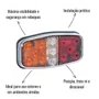 Lanterna Traseira LED Sinalsul Canoinha Reboque 12V Com Ré